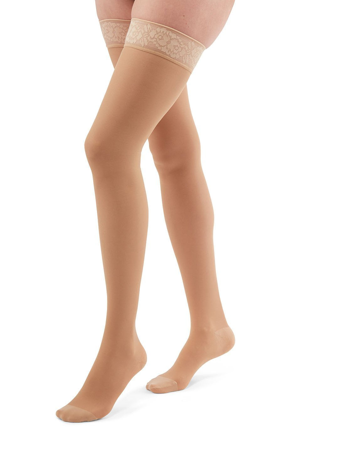 duomed transparent, 15-20 mmHg, Thigh High, Closed Toe